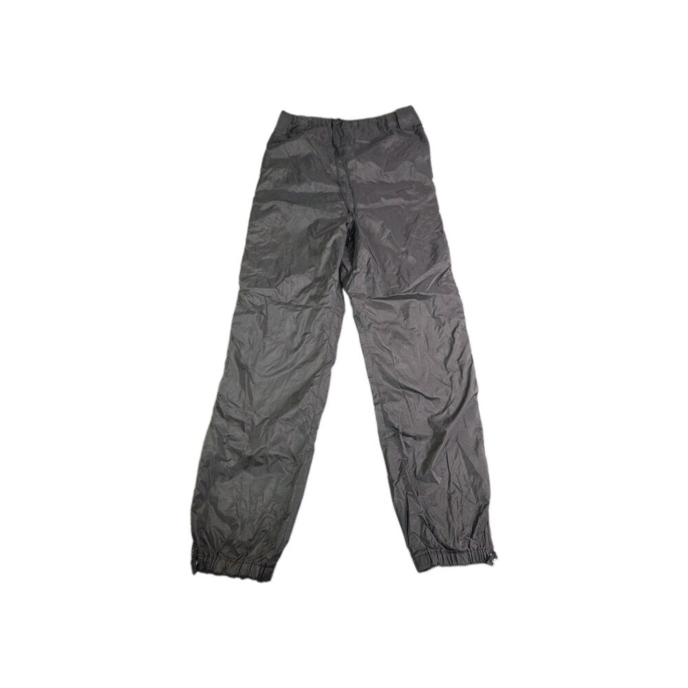 Vintage REI Rain Pants Unisex Sz M Black Thaw Full Side Zip Elastic Waist USA